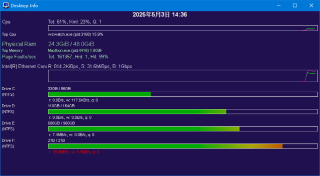 Desktop Info(桌面上显示实时系统信息) v3.19.4 绿色版 [第 006811 期]