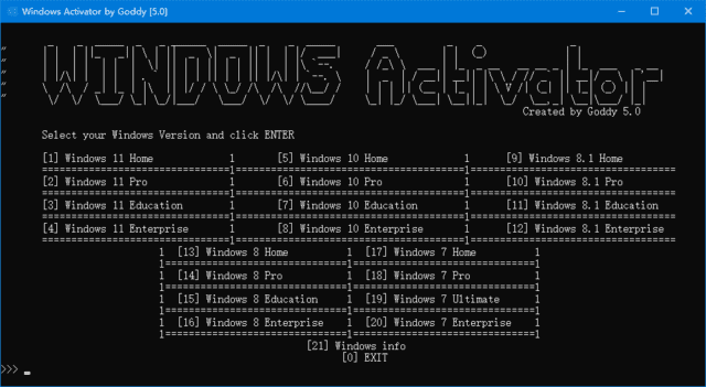 Windows Activator by Goddy(Win11/Win10 激活工具) v5.0