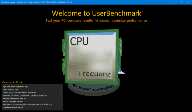UserBenchmark(系统测试跑分软件) v4.9.7.0 便携版 [第 006653 期]