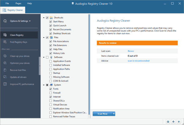 Auslogics Registry Cleaner(注册表清理工具) v10.0.0.5 便携版